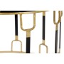 2-bordsset Home ESPRIT Svart Gyllene Metall Marmor 67 x 67 x 42 cm
