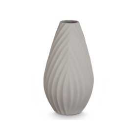 Vase Rayures Gris Céramique 26 x 49 x 26 cm