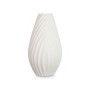 Vase Streifen Weiß aus Keramik 26 x 49 x 26 cm