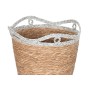 Set of Baskets Home ESPRIT White Grey Natural Seagrass Boho 38 x 38 x 34 cm (2 Units)