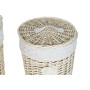 Laundry basket Home ESPRIT Cream Natural 3 Pieces 45 x 45 x 55 cm