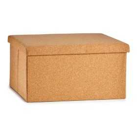 Decorative box Brown Foldable 36 x 36 x 72 cm Cork MDF Wood