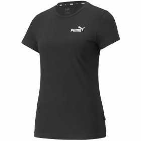 Kurzärmliges Sport T-Shirt Puma Essentials+ Embroidery Schwarz