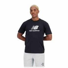 Men’s Short Sleeve T-Shirt New Balance Essentials Stacked Logo Black
