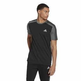 Herren Kurzarm-T-Shirt Adidas Essentials Melange Schwarz
