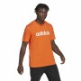 Men’s Short Sleeve T-Shirt Adidas Essentials Embroidered Linear Orange