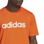 Men’s Short Sleeve T-Shirt Adidas Essentials Embroidered Linear Orange