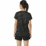 T-shirt à manches courtes femme Asics Core All Over Print Noir Femme