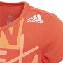 Child's Short Sleeve T-Shirt Adidas Graphic Tee Orange
