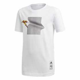 T shirt à manches courtes Enfant Adidas Iron Man Graphic Blanc