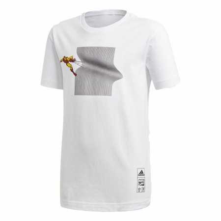 Kurzarm-T-Shirt für Kinder Adidas Iron Man Graphic Weiß