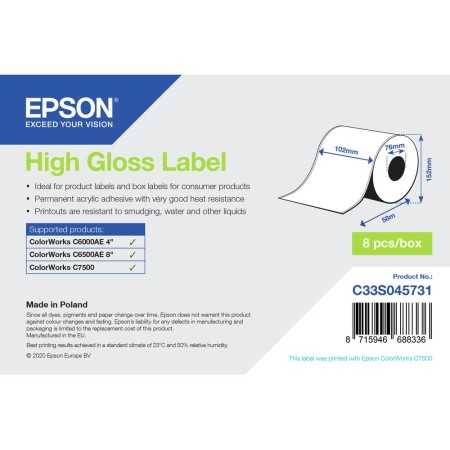 Etiketter till Skrivare Epson C33S045731 Glansig Ø 76,2 mm (1 antal) (18 antal)