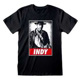 T shirt à manches courtes Indiana Jones Indy Noir Unisexe
