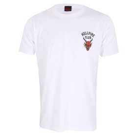 Kurzarm-T-Shirt Stranger Things Helfire Club Weiß Unisex