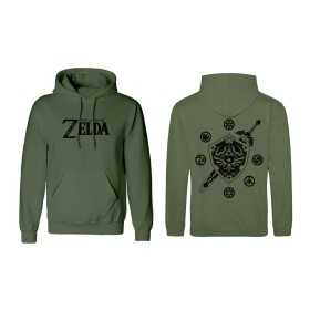 Unisex Sweater mit Kapuze The Legend of Zelda Logo and Shield grün