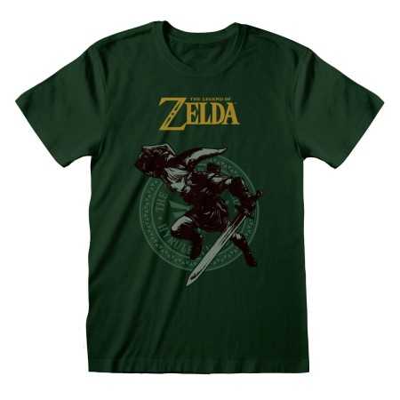 Kurzarm-T-Shirt The Legend of Zelda Link Pose grün Unisex