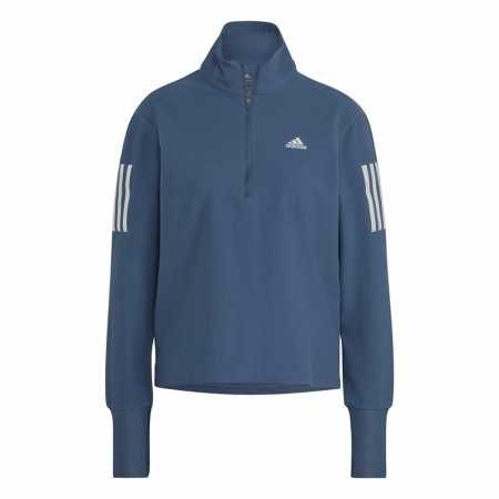 Långärmad t-shirt Dam Adidas Own the Run 1/2 Zip Indigo