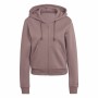 Women’s Zipped Hoodie Adidas ALL SZN Fleece Coffee Multicolour