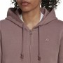 Women’s Zipped Hoodie Adidas ALL SZN Fleece Coffee Multicolour