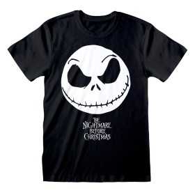 T-shirt med kortärm The Nightmare Before Christmas Jack Face Svart Unisex