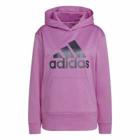 Damen Sweater mit Kapuze Adidas Aeroready Big Logo Pink