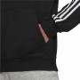 Herren Sweater mit Kapuze Adidas Essentials 3 bandas Schwarz