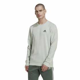 Herren Sweater ohne Kapuze Adidas Essentials Hellgrau Weiß
