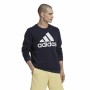 Men’s Sweatshirt without Hood Adidas Essentials Big Logo Navy Blue Dark blue