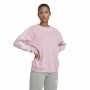 Damen Sweater ohne Kapuze Adidas Studio Lounge 3 bandas Rosa
