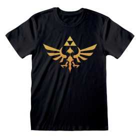 T-shirt med kortärm The Legend of Zelda Hyrule Logo Svart Unisex