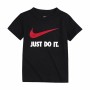 Child's Short Sleeve T-Shirt Nike NKB Swoosh Black