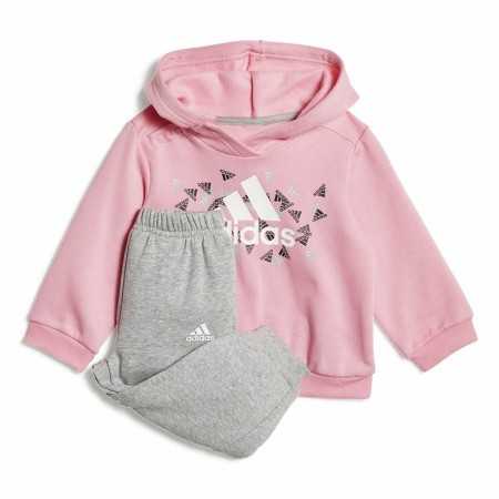 Trainingsanzug für Babys Adidas Badge of Sport Rosa Grau