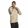 Herren Sweater mit Kapuze und Reißverschluss Adidas Future Icons 3 Bandas Beige