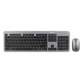 Keyboard and Wireless Mouse NGS MATRIXKIT Black Spanish Qwerty Grey