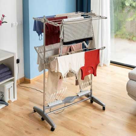 Étendoir à linge électrique pliable avec flux d'air naturel Dryllon InnovaGoods 12 Barres 24 W (Reconditionné A+)