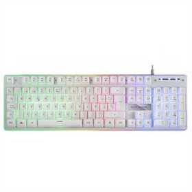 Keyboard Mars Gaming MK220 RGB White Spanish Qwerty