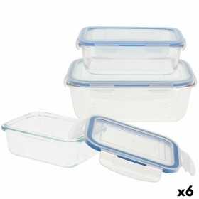 Set of Stackable Hermetically-sealed Kitchen Containers Max Home 6 Units 23 x 7,5 x 17,5 cm