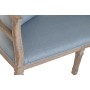 Soffa DKD Home Decor Blå linne Gummiträ (122 x 69 x 72 cm)