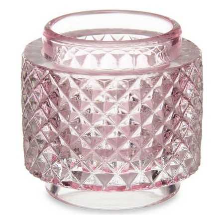 Bougeoir Rose verre (7,5 x 7,5 x 7,5 cm)